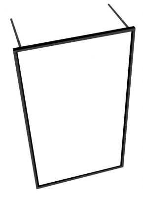 Weiße Anlehngarderobe von Roomsafari, minimalistisches Design mit schwarzem Rahmen und Anlehnfunktion. Moderne Garderobenlösung.